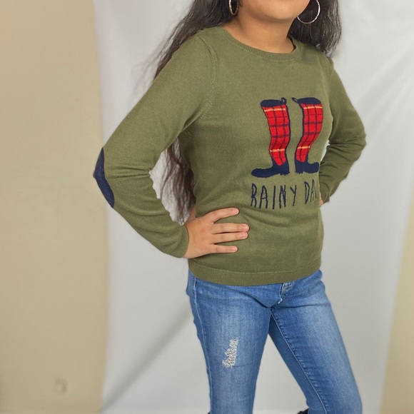 Talbots rainy day olive green sweater SZ/SP - Picture 2 of 6
